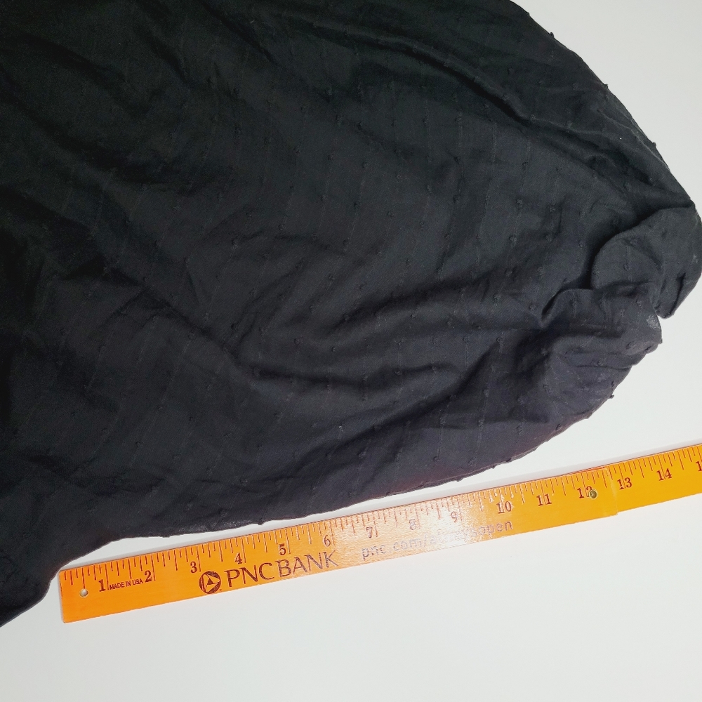 H&M Influencer Dress Balloon Sleeve Cotton Crotchet V-Neck Medium Black Vacation - Picture 7 of 15